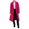 353MW438 COLE HAAN WOMEN WOOL BLEND LONGLINE COAT FUCHSIA SIZE 4 New