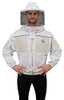 HUMBLE BEE 330 VENTILATED BEEKEEPING JACKET WITH ROUND VEIL SIZE LARGE - WHITE