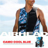 15002-10 AIRHEAD CAMO COOL MENS KWIK-DRY NEOLITE VEST ADULT LARGE BLACK BLUE New