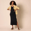 AMAZON ESSENTIALS WOMEN'S CREWNECK MAXI DRESS DR193944 - SIZE: WOMEN L - BLACK