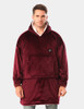 VENUSTAS UNISEX HEATED WEARABLE BLANKET HOODIE 7.4V - BURGUNDY