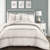 Lush Decor Farmhouse Stripe Reversible Cotton Comforter 3 Piece Set King - Gray