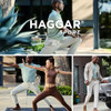 HAGGAR MEN'S CASUAL PANT STRETCH STRAIGHT FIT 34WX29L STONE New