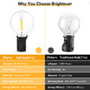 BRIGHTEVER 100FT LED OUTDOOR STRING LIGHTS PATIO LIGHT WITH 52 SHATTERPROOF G40