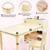 BBGROUNDGRM KIDS ART TABLE AND CHAIR SET BIRCH WOODEN ACTIVITY CRAFT TABLE
