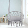 Y- STOP HAMMOCK CHAIR MACRAME SWING MAX 330 LBS HANGING COTTON ROPE - GRAY New