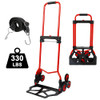 Foldable 6-Wheel Stair Climbing Dolly 180Lbs Capacity Telescopic Handle & Bungee New