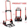 Foldable 6-Wheel Stair Climbing Dolly 180Lbs Capacity Telescopic Handle & Bungee New