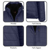 SPIRE BY GALAXY MENS SHERPA-LINED HOODED PUFFER JACKET LARGE - NAVY New