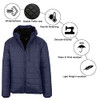 SPIRE BY GALAXY MENS SHERPA-LINED HOODED PUFFER JACKET LARGE - NAVY New