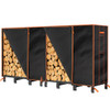 GREENER 8FT Heavy Duty Firewood Rack Cover 600D Waterproof Wood Racks New