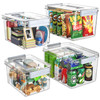 MAGDESIGNER PLASTIC STORAGE BINS WITH LIDS STACKABLE ORGANIZATION AND STORAGE