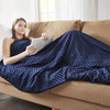 DEGREES OF COMFORT COOLMAX WEIGHTED BLANKET WASHABLE TWIN SIZE: 48X72 - NAVY
