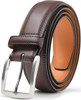CARLO FELLINI MEN'S DRESS BELT COW LEATHER BELT - SIZE: MEN 34/36 - COGNAC-BROWN