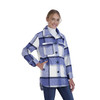 SEBBY SHACKET OVERSIZED JACKET IN THICK PLAID WOOL - SIZE: XS - BLACK/BEIGE