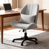 ZZW Criss Cross Chair with Wheels Wide Cross Legged Office Chair Light Gray