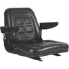 GENERIC BLACK TALON UNIVERSAL FOLDING BUCKET SEAT WITH ARMRESTS - BLACK