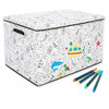 Nautica Kid's Large Coloring Lidded Trunk Includes Removeable Divider & 4-Pack