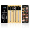 NIGOGOR SMART WIRELESS MEAT THERMOMETER 4 PROBES - WOOD/SILVER/BLACK