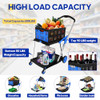 FAHKNS MULTIFUNCTIONAL FOLDING CART WHEELS THROUGH STORES, SHOPPING - BLUE New