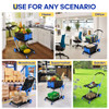 FAHKNS MULTIFUNCTIONAL FOLDING CART WHEELS THROUGH STORES, SHOPPING - BLUE New