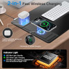 ABC.MAT WIRELESS CHARGING MOUSE PAD FOLDABLE PHONE HOLDER 20W PD ADAPTER - BLACK