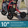 ELENKER 2-IN-1 SHOCK-ABSORBING ROLLATOR WALKER 10” WHEELS - RED