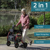 ELENKER 2-IN-1 SHOCK-ABSORBING ROLLATOR WALKER 10” WHEELS - RED