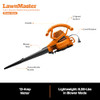 LAWNMASTER 12AMP LEAF BLOWER-VAC BV1210 - ORANGE/BLACK
