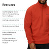 MARMOT MEN'S LECONTE FLEECE 1/2 ZIP PULLOVER JACKET, SIZE 2XL - SUMAC New