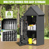 Fancyango Outdoor Resin Storage Shed Cabinet Removable Shelves Lock Ring - Black