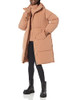 AMAZON ESSENTIAL WOMEN'S OVERSIZED LONG HOODED JACKET LIGHT BROWN XL