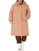 AMAZON ESSENTIAL WOMEN'S OVERSIZED LONG HOODED JACKET LIGHT BROWN XL