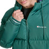 CHAMPION MEN'S QUILTED FULL-ZIP HOODED PUFFER JACKET XL RAIN FOREST GREEN