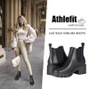 ATHLEFIT WOMEN'S CHELSEA BOOTS LUG HEEL ELASTIC ANKLE BOOTIES - SIZE 7 - BLACK New