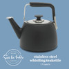 SUR LA TABLE ESSENTIALS LARGE 2 QT HEAVY GAUGE TEA KETTLE - MATTE BLACK