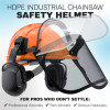 RAXWELL CHAINSAW SAFETY HELMET – ANSI CERTIFIED 6IN1 FORESTRY HARD HAT - ORANGE