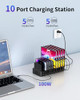 MIZCCDEM 580W CHARGING STATION FOR MULTIPLE DEVICES 10-PORT SJTC-10F - BLACK