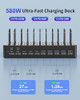 MIZCCDEM 580W CHARGING STATION FOR MULTIPLE DEVICES 10-PORT SJTC-10F - BLACK