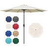 SIMPLE DELUXE 9' PATIO UMBRELLA MARKET UMBRELLA TILT/CRANK BEIGE -BEIGE-BEIGE