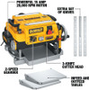 DEWALT 13" THICKNESS PLANER, THREE KNIFE TWO SPEED, 15 AMP, 20,000 RPM MOTOR