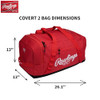 RAWLINGS COVERT2 DUFFEL EQUIPMENT BAG BASEBALL/SOFTBALL R00714529 - GRAPHITE New