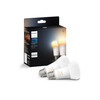 PHILIPS HUE 60W A19 LED BULB WARM-TO-COOL WHITE LIGHT 2 PACK 800LM - WHITE