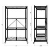Origami R5 4-Shelf Heavy-Duty Folding Storage Rack, Black WHEELS - BLACK