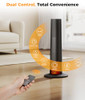 OYLUS TOWER SPACE HEATER 3D FLAME MODES BL-K21-DEWH - BLACK New