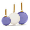 GREENPAN HARD ANODIZED CERAMIC NONSTICK SKILLET SET, 8" 10" 12" - PERIWINKLE