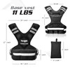 YES4ALL ADJUSTABLE WEIGHTED VEST 11-20LBS REFLECTIVE STRIP BLACK