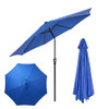 Outdoor Patio Umbrella with Push Button Tilt/Crank, Water 3A88LGBRLA9BLUV2-BLUE
