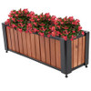 Sunnydaze Slatted Rectangular Wood Planter Box NPH-489 - 24" Acacia Wood
