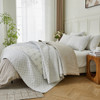 PATINA VIE MAISON VINTAGE FLORAL PRINTED QUILT SET SIZE KING - ELARA BLUE-BLUE New
